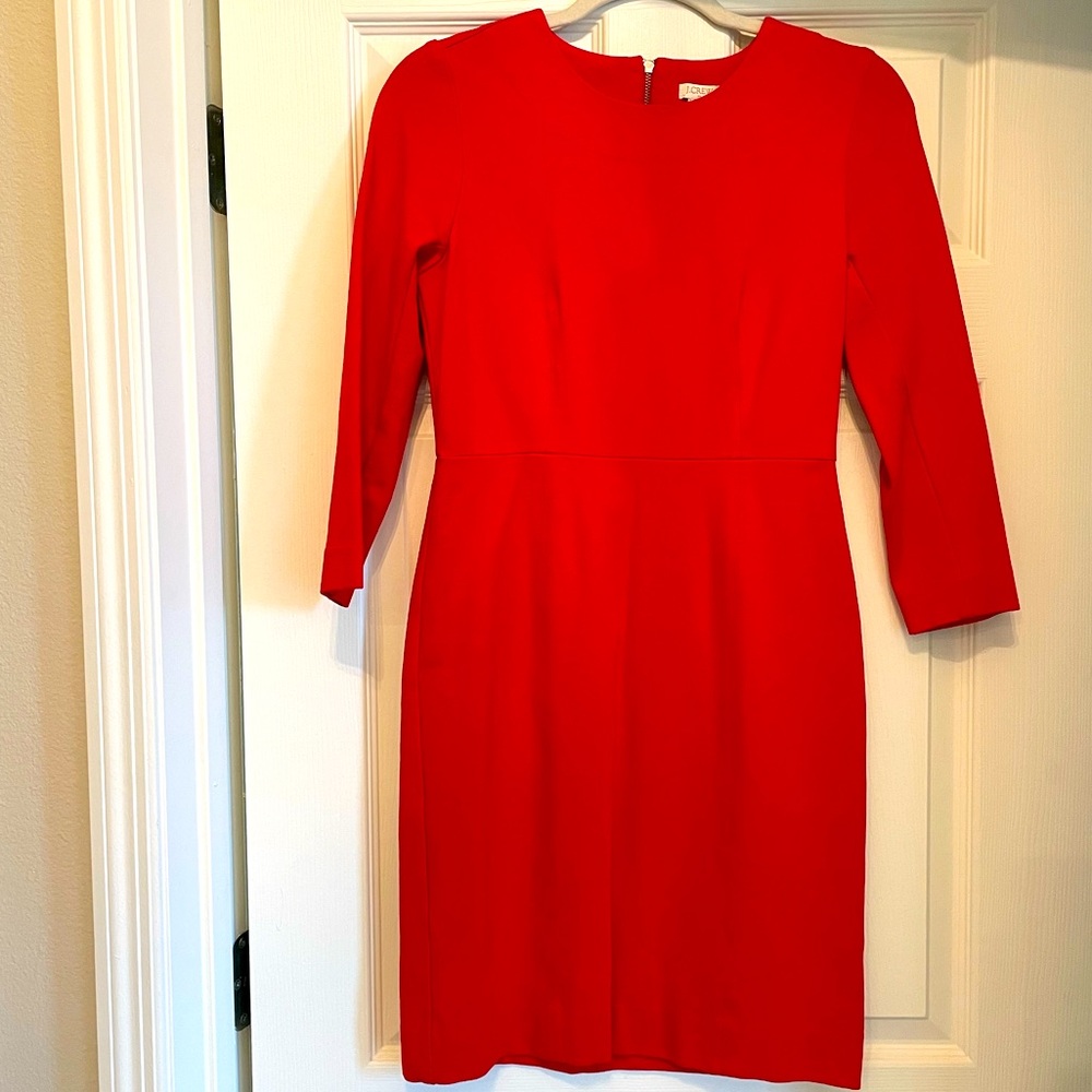 JCrew Red 3/4 Sleeve Dress